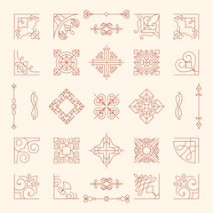 collection of vintage ornament frame illustration