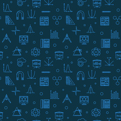 Wall Mural - Science, Technology, Engineering and Mathematics blue seamless pattern. Vector outline background