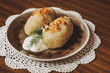 Traditional Lithuanian dish of stuffed potato dumplings