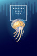 Vector illustration of Spotted Jellyfish swimming under the ocean surface
