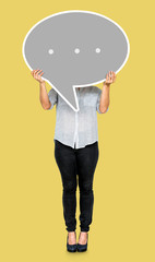 Sticker - Woman holding a speech bubble