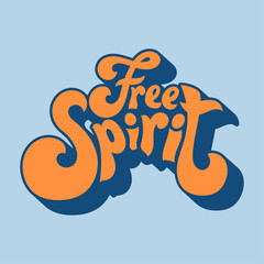 Sticker - Free spirit typography style illustration