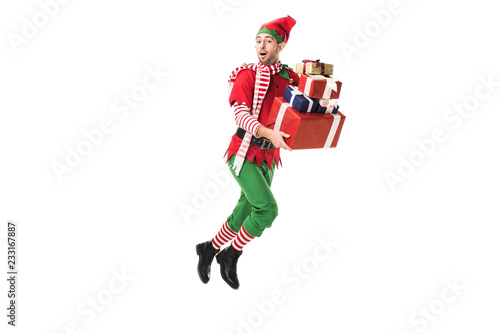 santa carrying elf costume