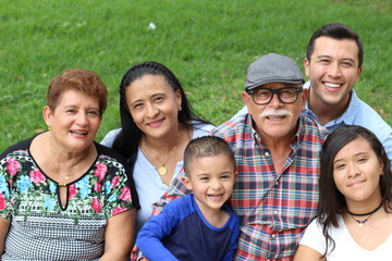 Joyful real ethnic family portrait 