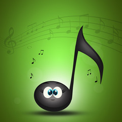 Sticker - funny musical note