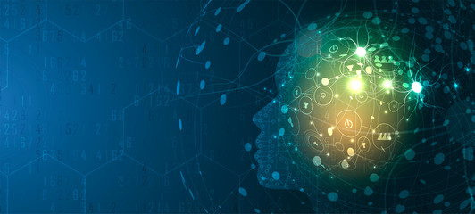 Conceptual technology illustration of artificial intelligence