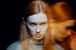 © Photographee.eu - Multiple exposure of beautiful redhead young woman feeling grief and sorrow