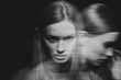 © Photographee.eu - Back and white multiple exposure of beautiful young woman with mood disorder