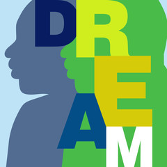 Simple typography vector poster promoting the American Dream