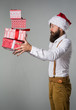 Man with Christmas gifts
