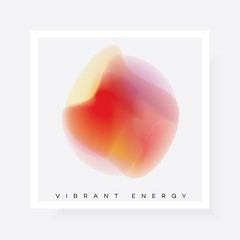 Wall Mural - abstract floating blurred gradient shape in pink, red and yellow color hues