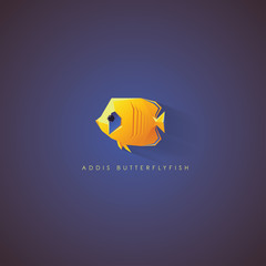 Sticker - addis butterflyfish logo icon in geometric polygon style