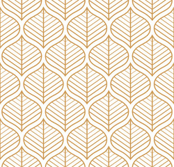geometric floral vector seamless pattern. abstract vector texture. art deco leaves background.