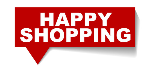 red vector banner happy shopping