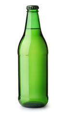 Wall Mural - Front view of green beer bottle