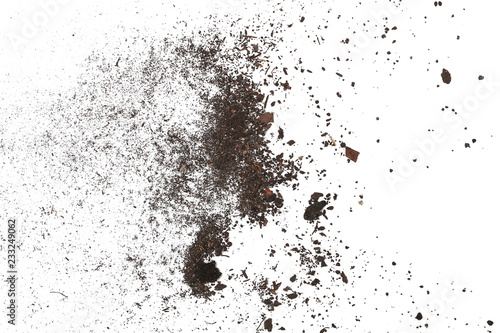 Fotografía pile dust dirt isolated on white background, with clipping path