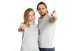 © A Stock Studio - It is no. Two young people gesturing rejection. Couple man and woman not disagree, they put a symbol of denial in their hands.