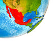 © harvepino - Mexico on 3D model of Earth with water and divided countries.