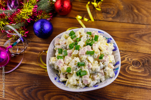 Traditional Russian Festive Salad Olivier And New Years