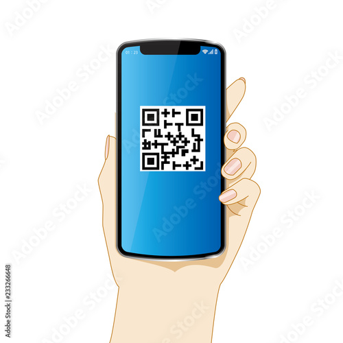 スマホを持つ左手のイラスト 電子決済のイメージ Qrコード Hand With Smartphone Stock Illustration Adobe Stock スマホを持つ左手のイラスト 電子決済のイメージ Qrコード Hand With Smartphone Stock Illustration Adobe Stock