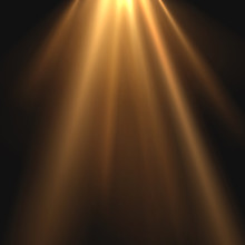 Sun Rays Light On Black Background. Graphic Concept For Your Design