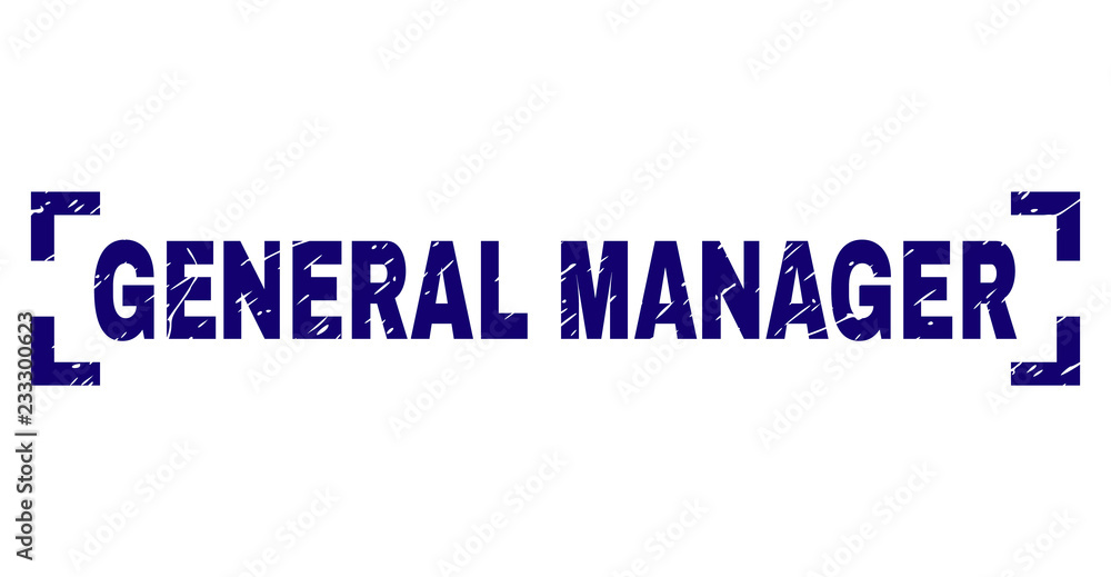 General Manager Lettering GENERAL MANAGER label seal stamp with grunge effect. Text label is ...
