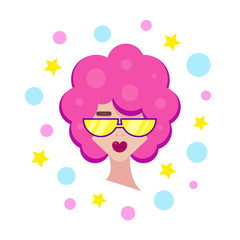 Sticker - Girl with pink hair