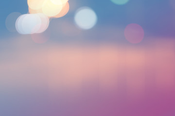 Wall Mural - Blurred light on road in city with bokeh abstract background