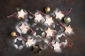 Canvas Print - Christmas star shaped cookies