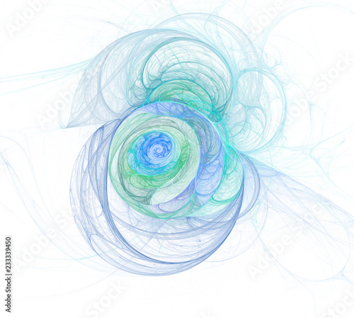 An Abstract Computer Generated Modern Fractal Design On White