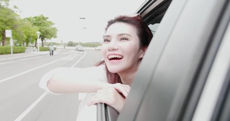 Canvas Print - woman enjoying the journey