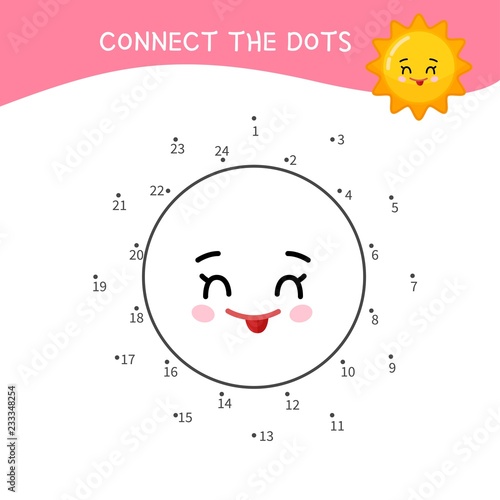 Educational Game For Kids Dot To Dot Game For Children Cartoon Cute Sun Stock Vector Adobe Stock Educational Game For Kids Dot To Dot Game For Children Cartoon Cute Sun Stock Vector Adobe Stock