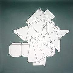 Wall Mural - geometry net of rectangular prism/ pyramid/ cube/ . 2-dimensional shape that can be folded to form a