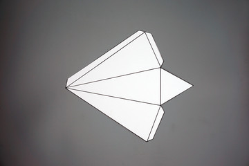 Wall Mural - Geometry net of pyramid . 2-dimensional shape that can be folded to form a 3-dimensional shape or a solid. Unfolded three Dimensional Figures. Isolated. Top view.          