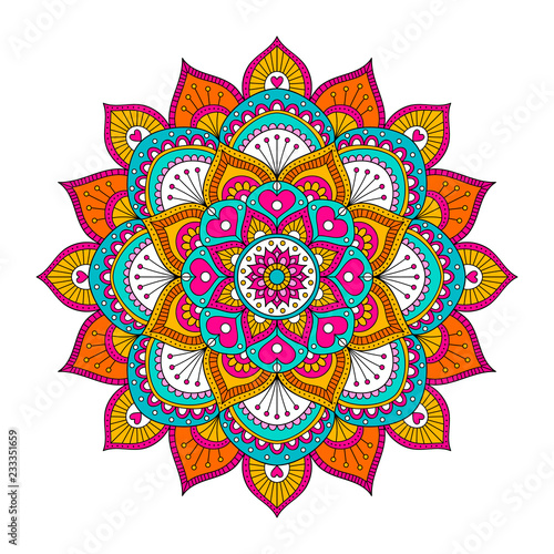 Fotografia Vector hand drawn doodle mandala with hearts