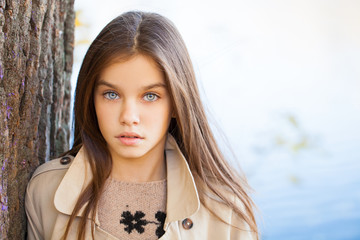 Portrait of a beautiful young little girl