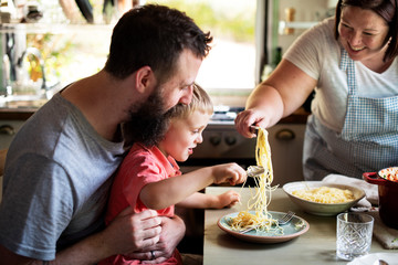 Homemade spaghetti food photography recipe idea