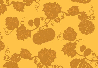 Wall Mural - Illustration of pumpkins in yellow background vector for Halloween