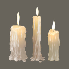 Wall Mural - Illustration of candles icon vector for Halloween