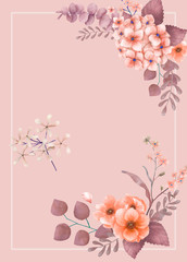 Sticker - Pink themed floral wedding card