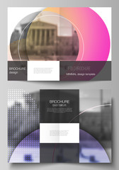 Wall Mural - the vector layout of two a4 format cover mockups design templates for bifold brochure, magazine, fly