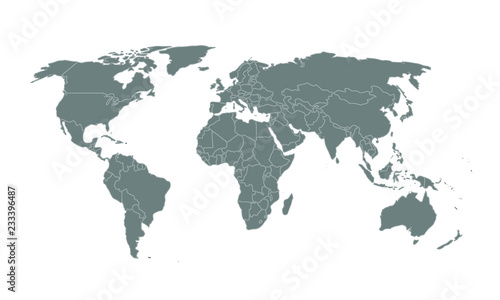 Fotografía World map isolated on white background, vector