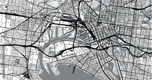 Fotografía Urban vector city map of Melbourne, Australia