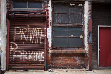 abandoned building facade