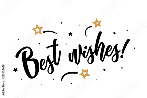 Best wishes. Beautiful greeting card poster, calligraphy