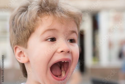 Want To Be Heard Little Child With Stylish Haircut Little Child