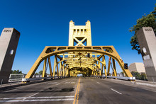 The Historic Tower Bridge In The Old Part Of The City, Sacramento, California