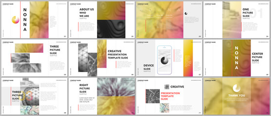 Wall Mural - Minimal presentations design, portfolio vector templates with elements on white background. Multipurpose template for presentation slide, flyer leaflet, brochure cover, report, marketing, advertising.