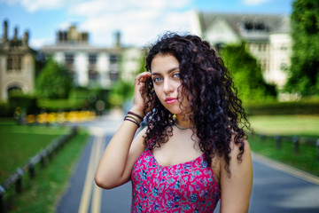 Young Greek Lady Portrait in UK, Coventry Park