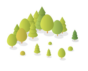 Nature forest landscape of isometric